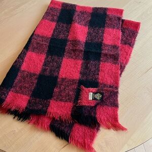 LIBERTY OF LONDON Vintage Buffalo Plaid Throw blanket Mohair Wrap